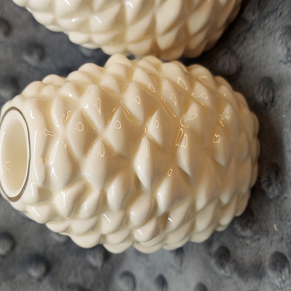 Linens'n Things Pinecone Candle Holders Set Of 2 Cream - - Picture 3 of 9